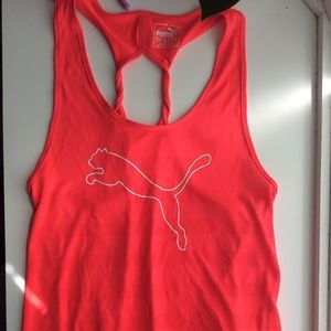 Puma workout tank neon coral
